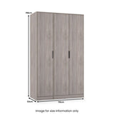 Ashbourne Triple Wardrobe Grey Oak from Roseland Furniture