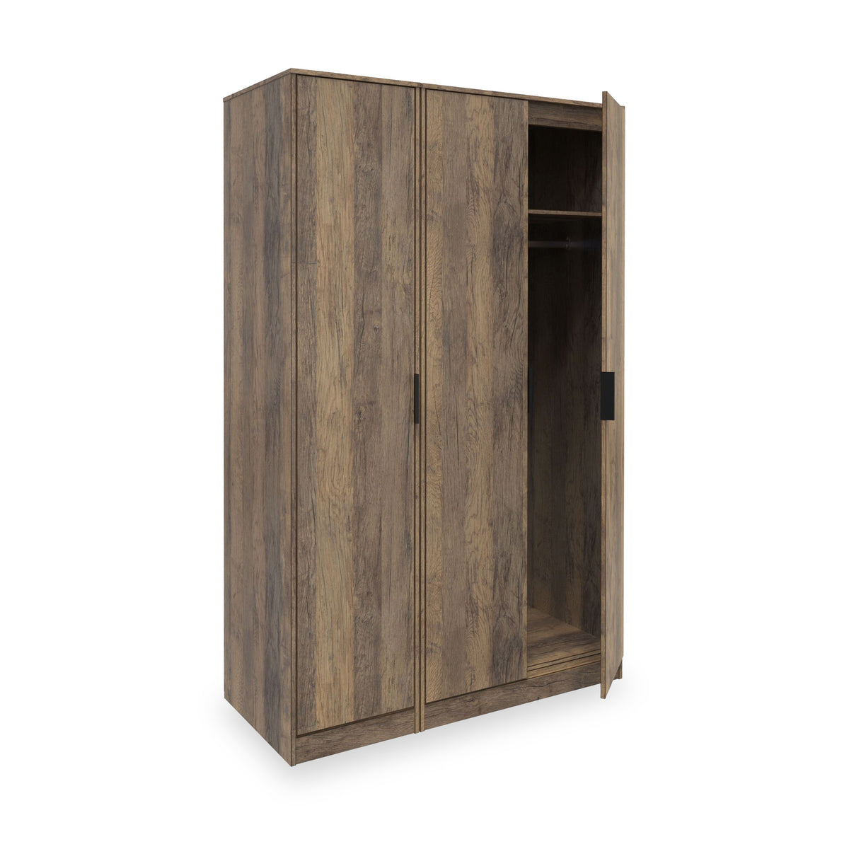 Ashbourne Triple Wardrobe Vintage Oak from Roseland Furniture