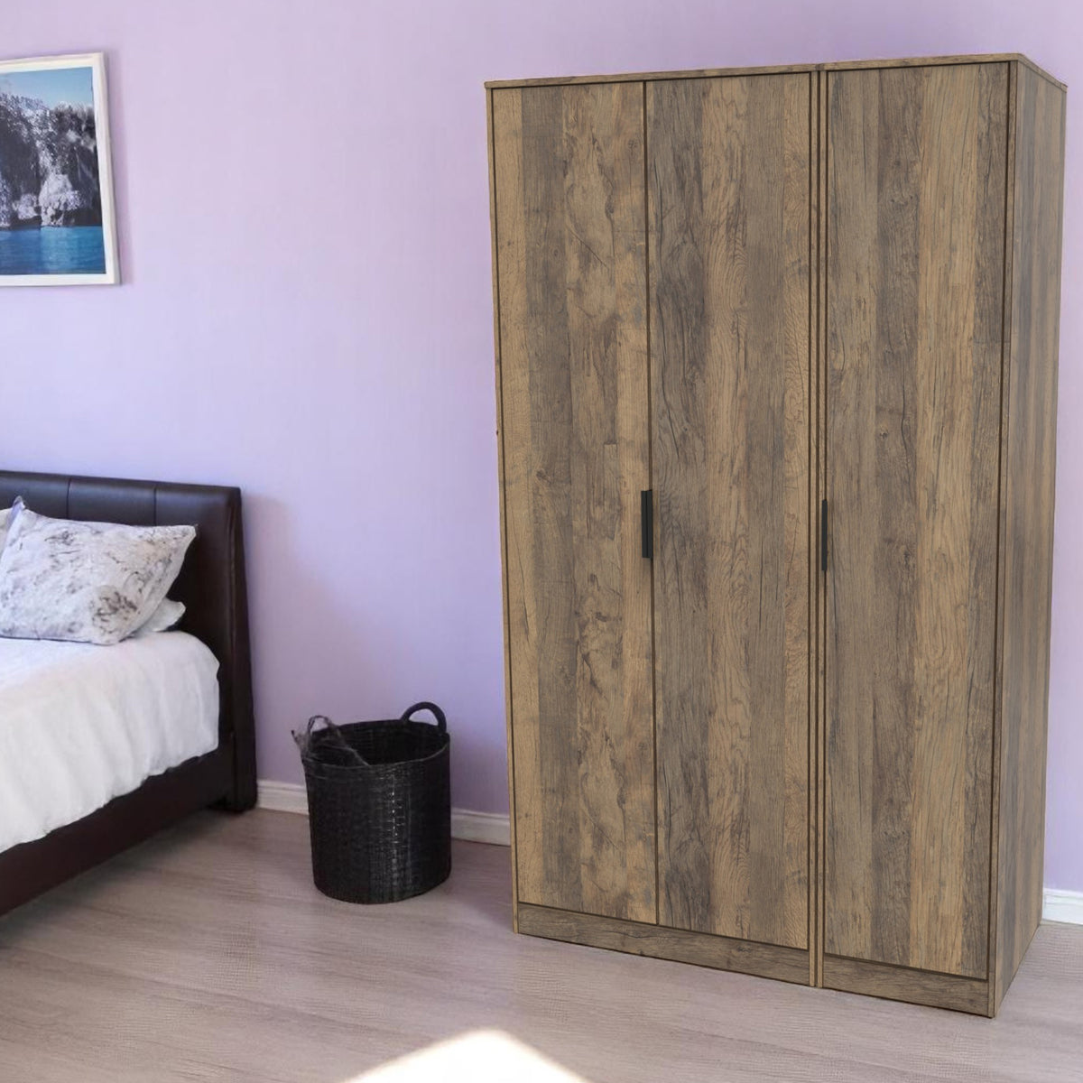 Ashbourne Triple Wardrobe Vintage Oak from Roseland Furniture