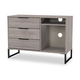 Ashbourne 3 Drawer TV Unit Grey Oak from Roseland Furniture