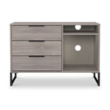 Ashbourne 3 Drawer TV Unit Grey Oak from Roseland Furniture