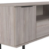 Ashbourne 2 Door 1 Drawer Wide TV Unit Grey Oak from Roseland Furniture
