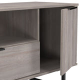 Ashbourne 2 Door 1 Drawer Wide TV Unit Grey Oak from Roseland Furniture
