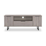 Ashbourne 2 Door 1 Drawer Wide TV Unit Grey Oak from Roseland Furniture
