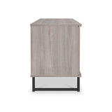 Ashbourne 2 Door 1 Drawer Wide TV Unit Grey Oak from Roseland Furniture