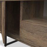 Ashbourne 2 Door 1 Drawer Wide TV Unit Vintage Oak from Roseland Furniture