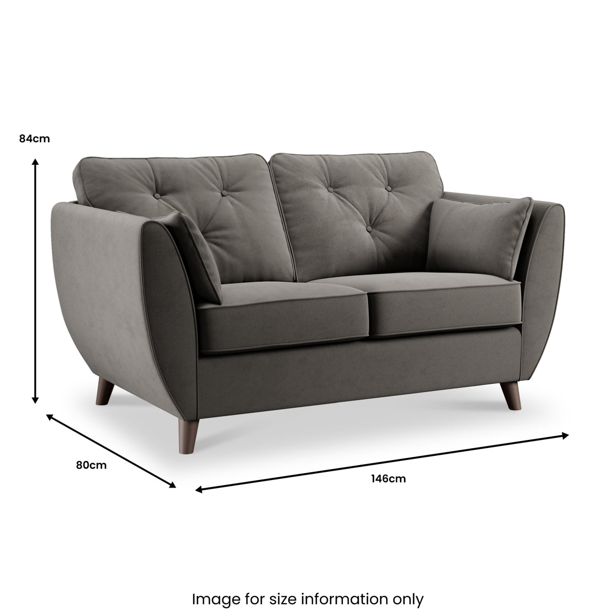 Edison 2 Seater Sofa Dark Feet Asphalt Dims from Roseland Furniture
