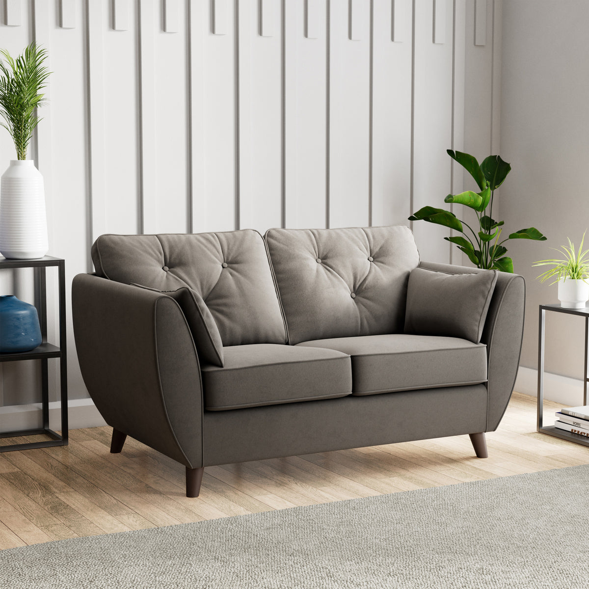 Edison 2 Seater Sofa Dark Feet Asphalt Dims from Roseland Furniture