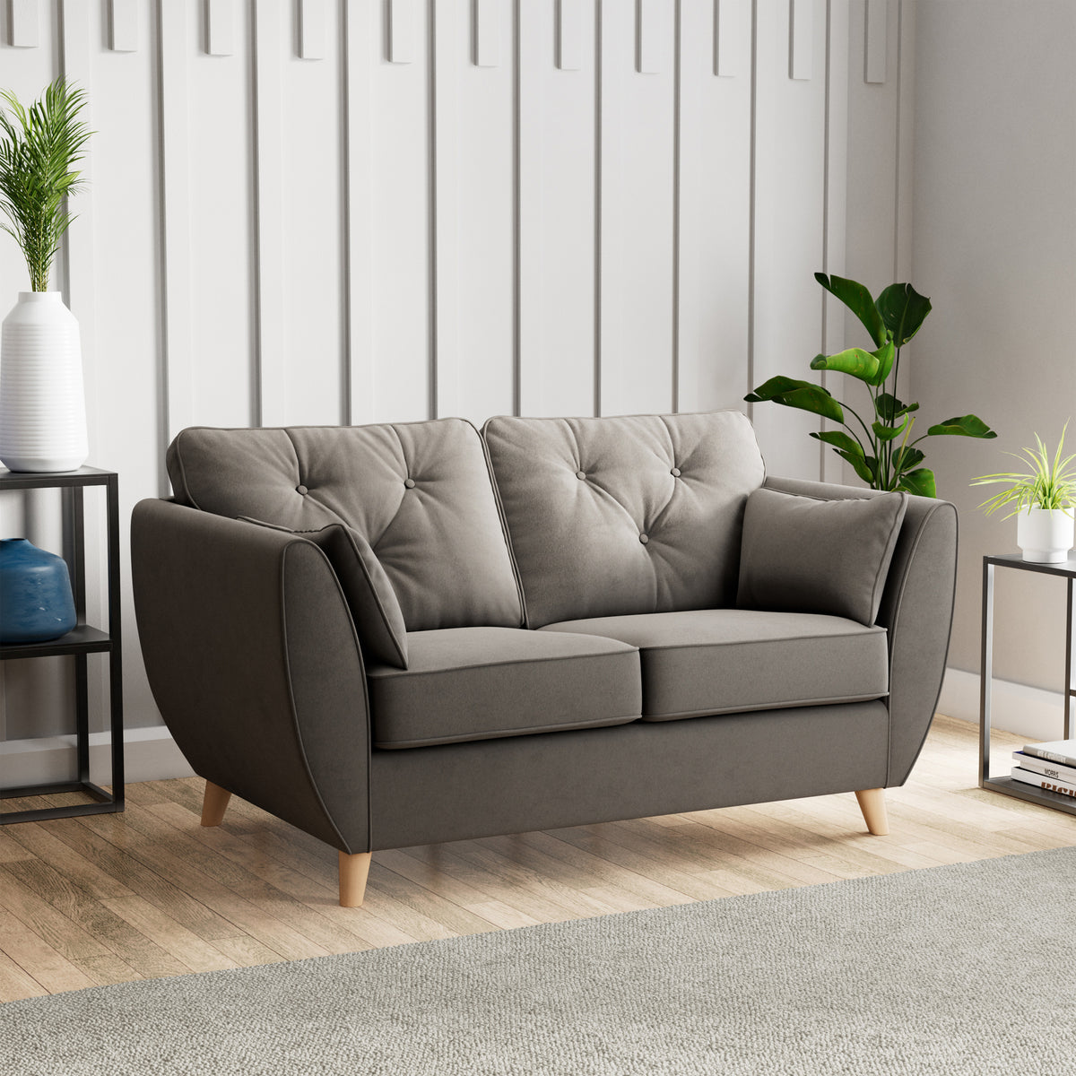 Edison 2 Seater Sofa Light Feet Asphalt from Roseland Furniture