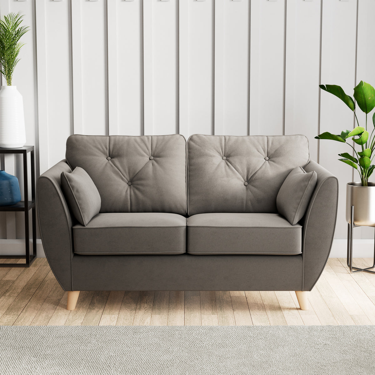 Edison 2 Seater Sofa Light Feet Asphalt from Roseland Furniture