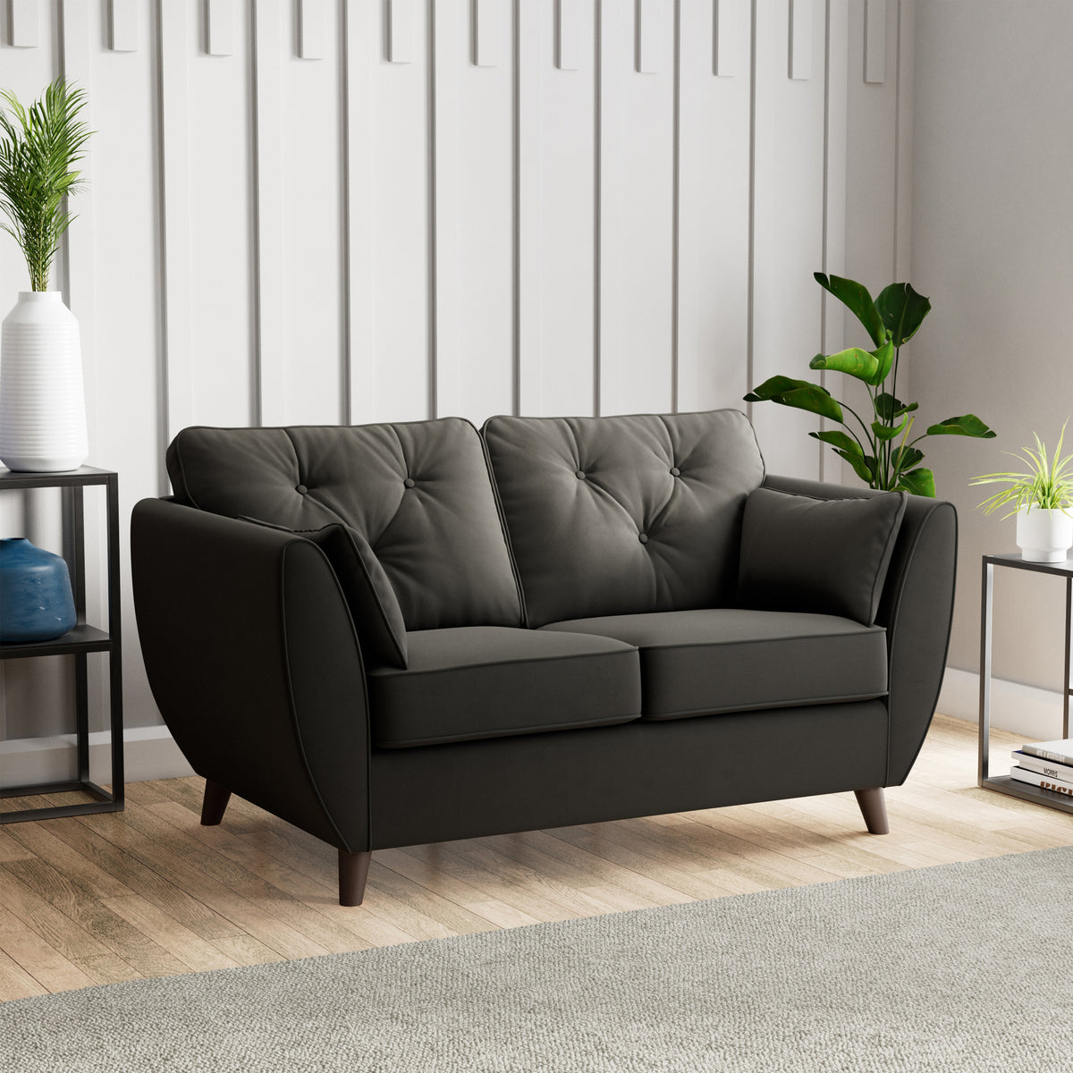 Edison 2 Seater Sofa Dark Feet Black from Roseland Furniture