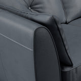 Edison Leather Sofa Navy Arm from Roseland Furniture