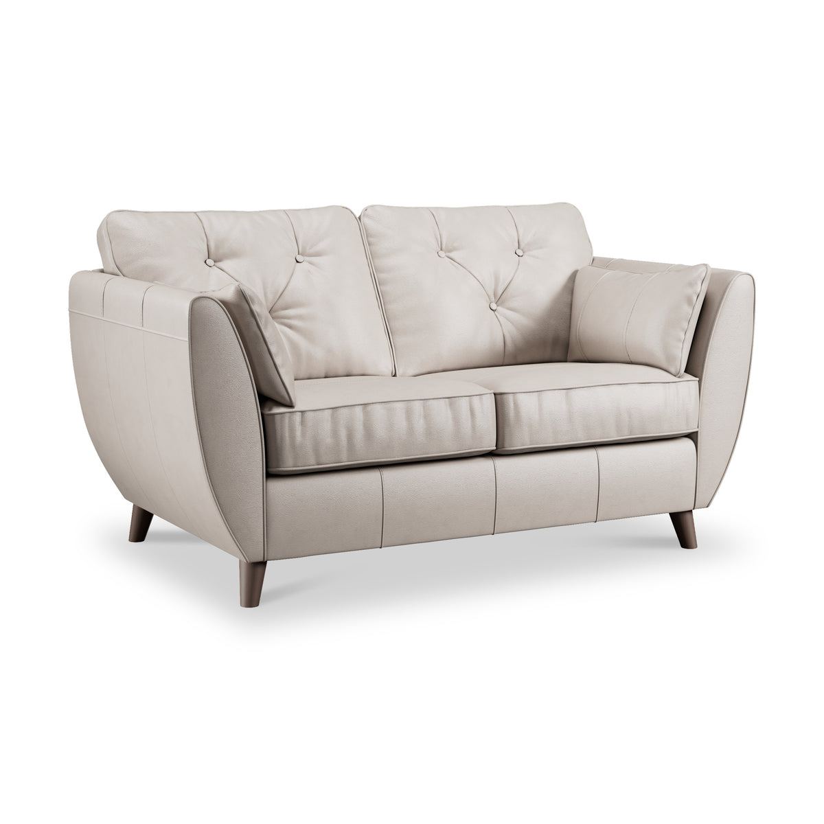 Edison Leather 2 Seater Sofa Dark Feet Cloud Grey Close1 from Roseland Furniture