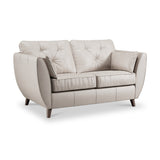Edison Leather 2 Seater Sofa Dark Feet Cloud Grey Close1 from Roseland Furniture