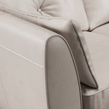 Edison Leather 2 Seater Sofa Dark Feet Cloud Grey Close1 from Roseland Furniture