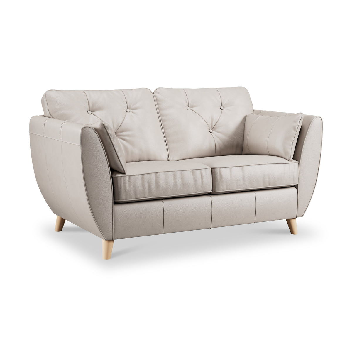 Edison Leather 2 Seater Sofa Light Feet Cloud Grey from Roseland Furniture