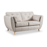 Edison Leather 2 Seater Sofa Light Feet Cloud Grey from Roseland Furniture