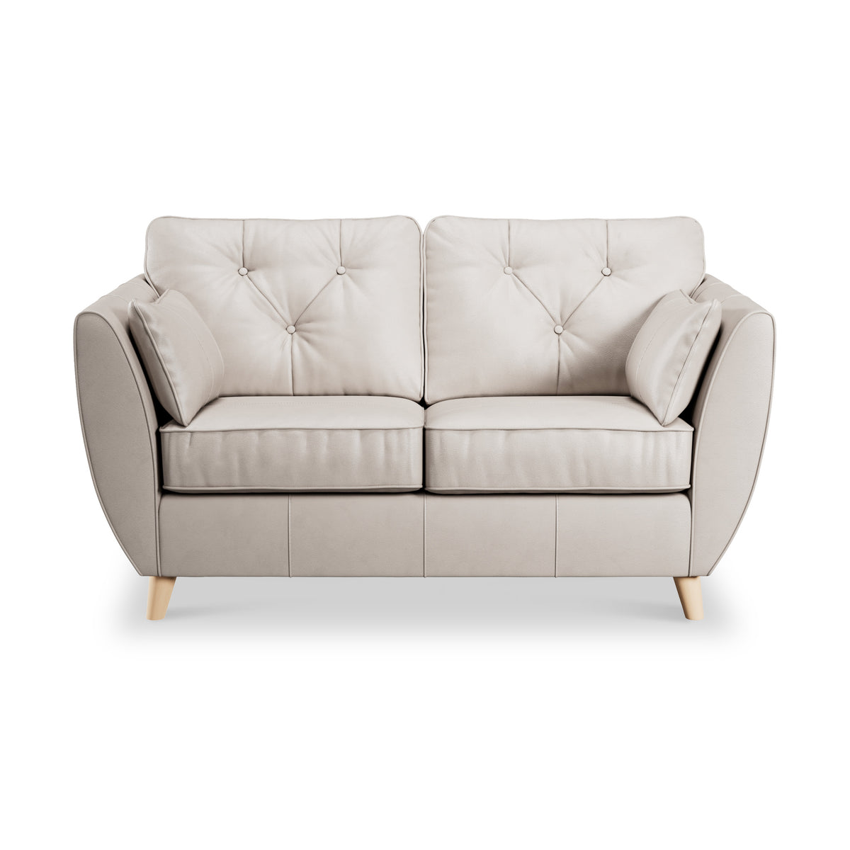 Edison Leather 2 Seater Sofa Light Feet Cloud Grey from Roseland Furniture