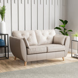 Edison Leather 2 Seater Sofa Light Feet Cloud Grey from Roseland Furniture