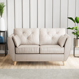 Edison Leather 2 Seater Sofa Light Feet Cloud Grey from Roseland Furniture