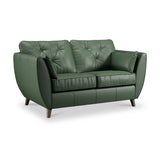 Edison Leather 2 Seater Sofa Dark Feet Hunter Green from Roseland Furniture