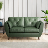 Edison Leather 2 Seater Sofa Dark Feet Hunter Green from Roseland Furniture