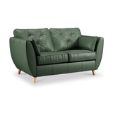 Edison Leather 2 Seater Sofa Light Feet Hunter Green from Roseland Furniture