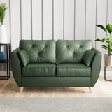 Edison Leather 2 Seater Sofa Light Feet Hunter Green from Roseland Furniture