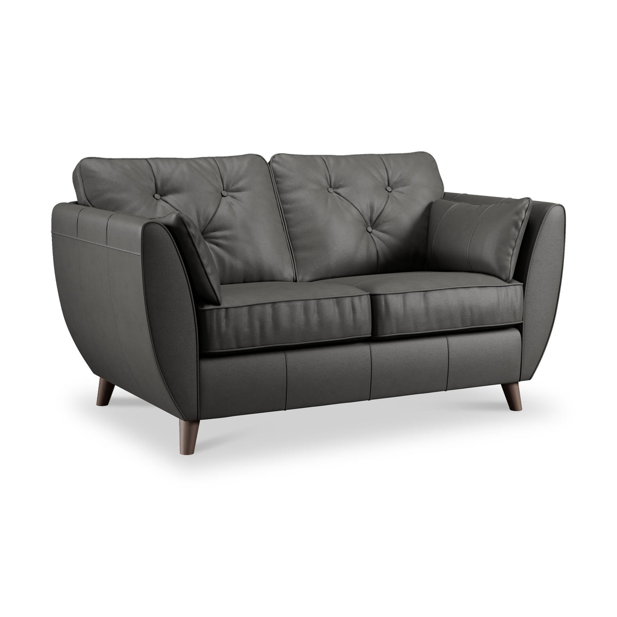 Edison Leather 2 Seater Sofa Dark Feet Raven from Roseland Furniture