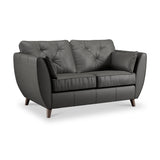 Edison Leather 2 Seater Sofa Dark Feet Raven from Roseland Furniture
