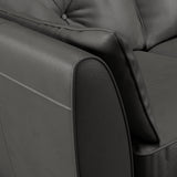 Edison Leather 2 Seater Sofa Dark Feet Raven from Roseland Furniture