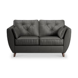 Edison Leather 2 Seater Sofa Dark Feet Raven from Roseland Furniture