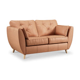 Edison Leather 2 Seater Sofa Light Feet Saddle from Roseland Furniture