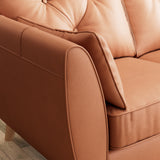 Edison Leather 2 Seater Sofa Light Feet Saddle from Roseland Furniture