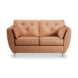 Edison Leather 2 Seater Sofa Light Feet Saddle from Roseland Furniture