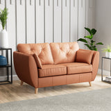 Edison Leather 2 Seater Sofa Light Feet Saddle from Roseland Furniture
