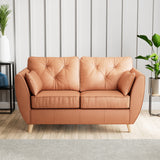 Edison Leather 2 Seater Sofa Light Feet Saddle from Roseland Furniture