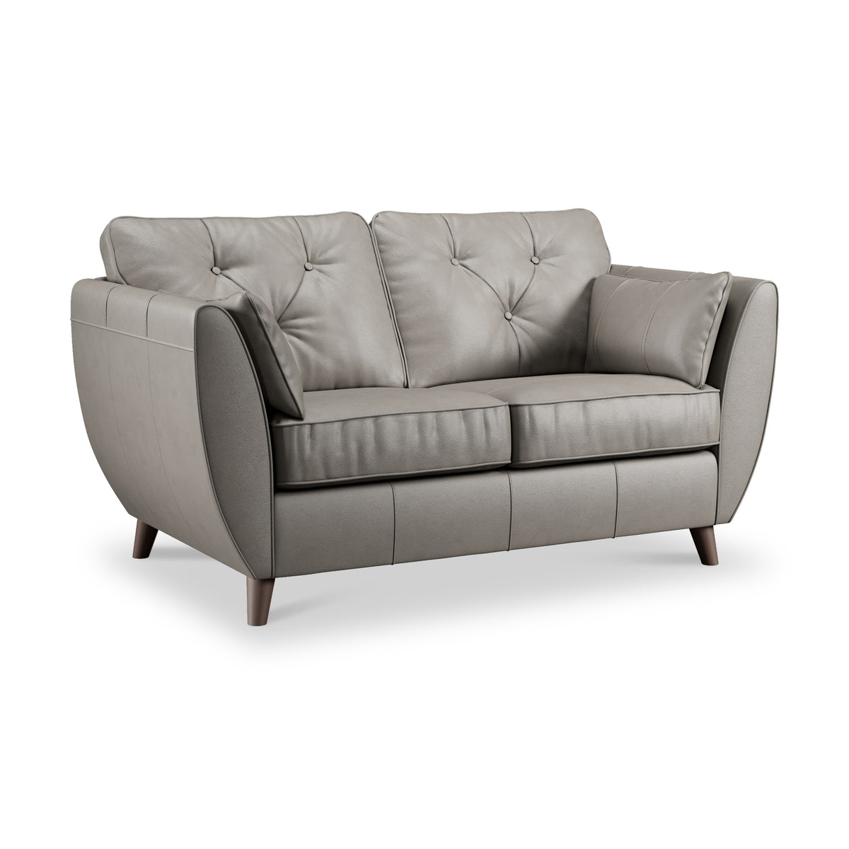 Edison Leather 2 Seater Sofa Dark Feet Stone Grey from Roseland Furniture