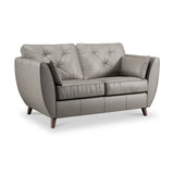 Edison Leather 2 Seater Sofa Dark Feet Stone Grey from Roseland Furniture
