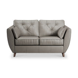Edison Leather 2 Seater Sofa Dark Feet Stone Grey from Roseland Furniture