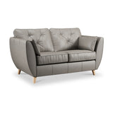 Edison Leather 2 Seater Sofa Light Feet Stone Grey from Roseland Furniture