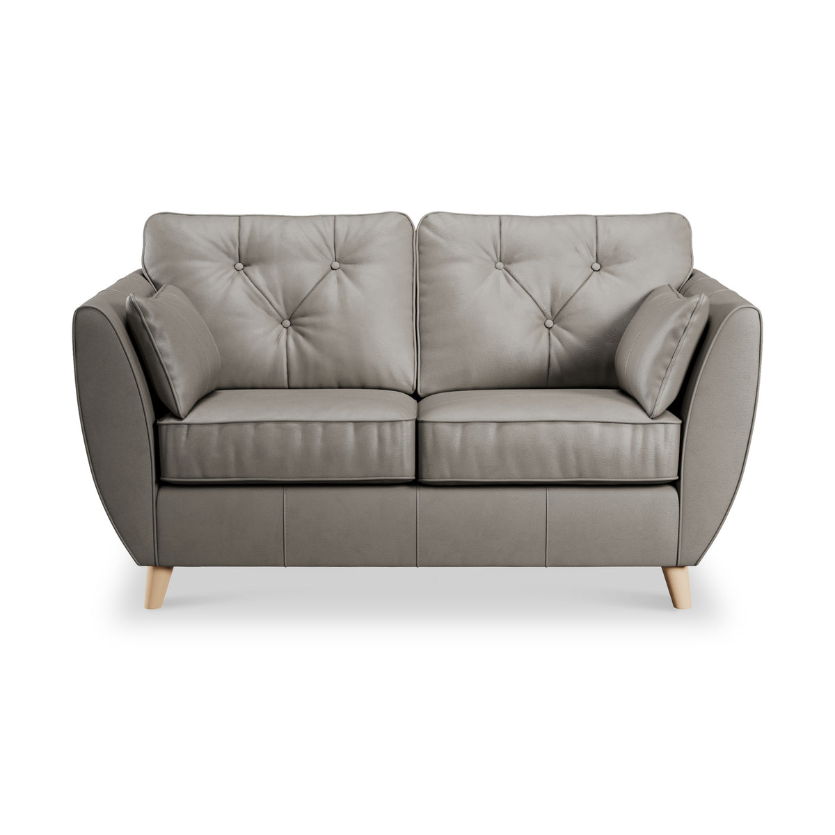 Edison Leather 2 Seater Sofa Light Feet Stone Grey from Roseland Furniture