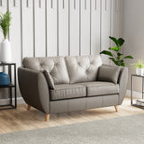 Edison Leather 2 Seater Sofa Light Feet Stone Grey from Roseland Furniture