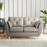 Edison Leather 2 Seater Sofa Light Feet Stone Grey from Roseland Furniture