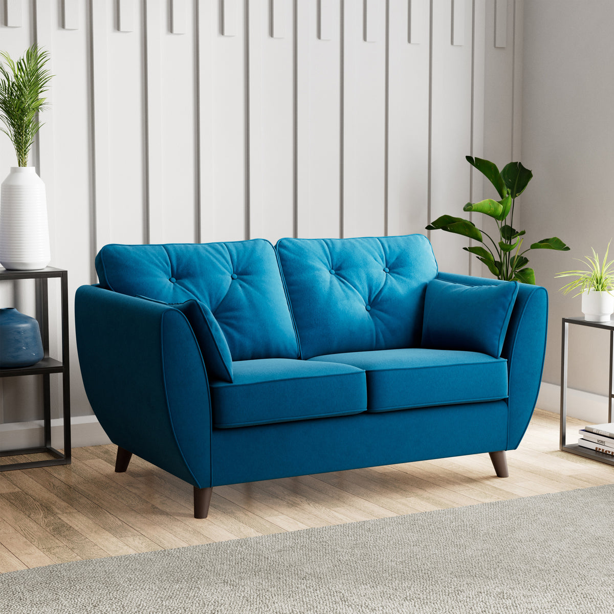 Edison 2 Seater Sofa Dark Feet Marine from Roseland Furniture