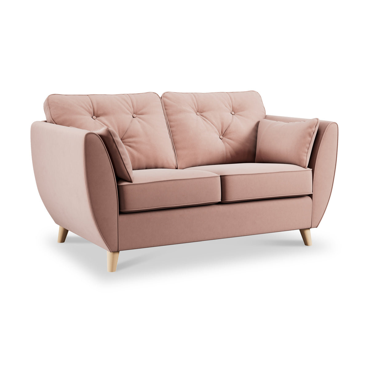 Edison 2 Seater Sofa Light Feet Blush from Roseland Furniture