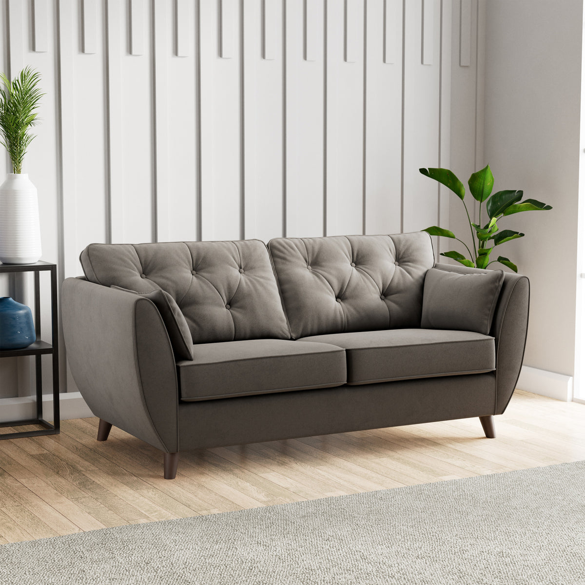 Edison 3 Seater Sofa Dark Feet Asphalt from Roseland Furniture