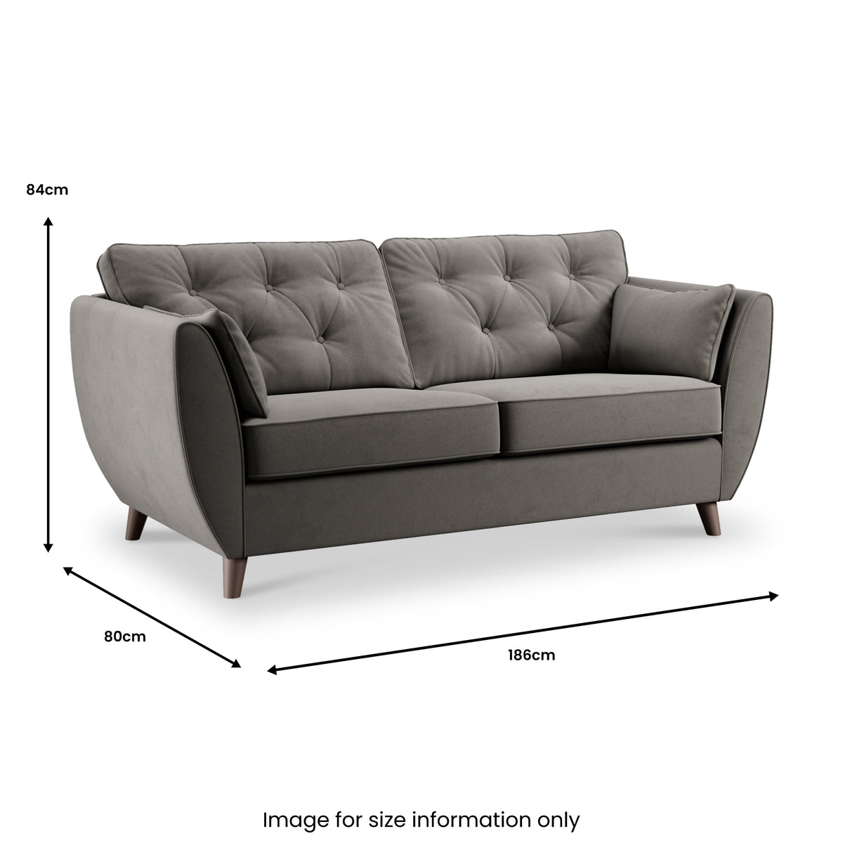 Edison 3 Seater Sofa Dark Feet Asphalt from Roseland Furniture