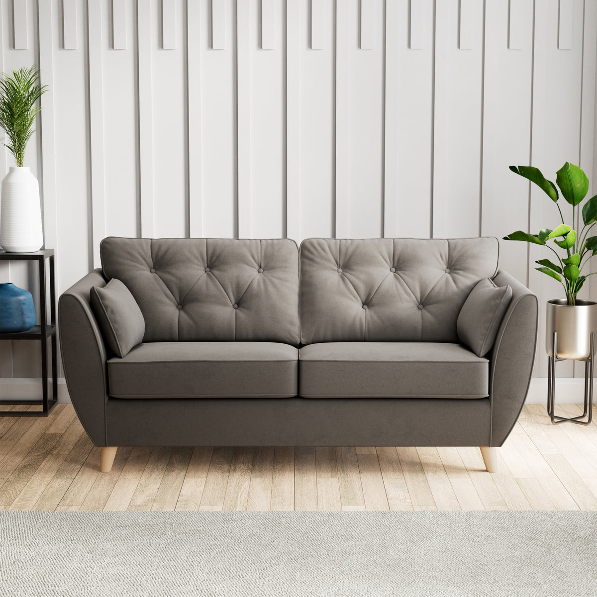 Edison 3 Seater Sofa Light Feet Asphalt from Roseland Furniture
