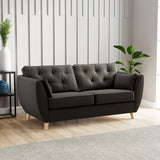 Edison 3 Seater Sofa Light Feet Black from Roseland Furniture